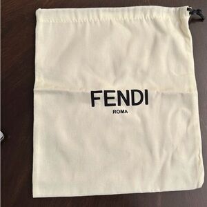 Set of 2 Fendi Ivory Dustbags  with Black Logo